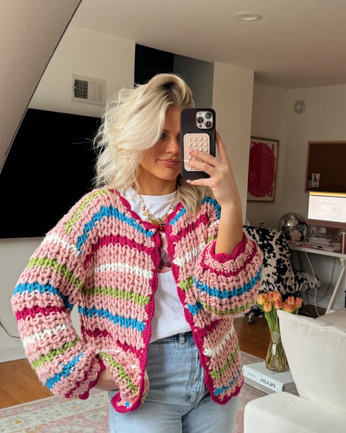 Colorful Cutie Striped Cardigan