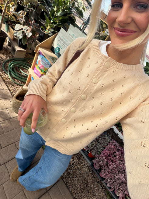 Posie Pointelle Cardigan // Butter