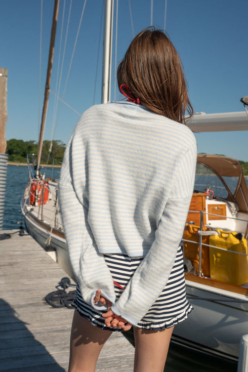 Girls Club Short // Navy Stripe