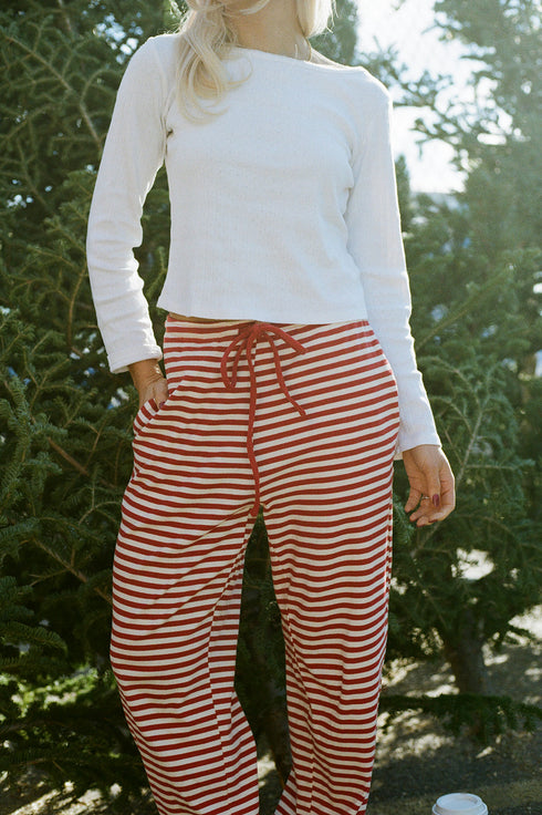 Season Stripes Pant // Cranberry