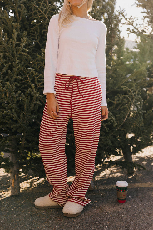 Season Stripes Pant // Cranberry
