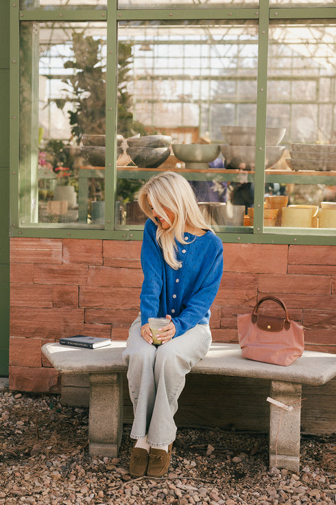 Posie Pointelle Cardigan // Royal