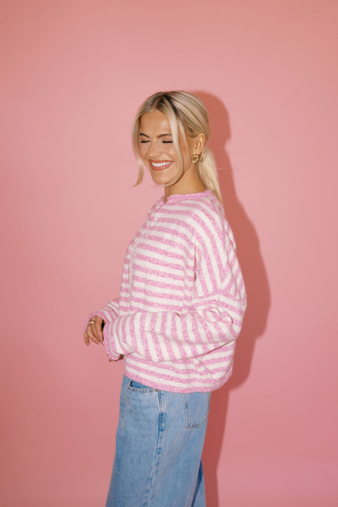Coco Cutie Cardigan // Bubblegum Stripe