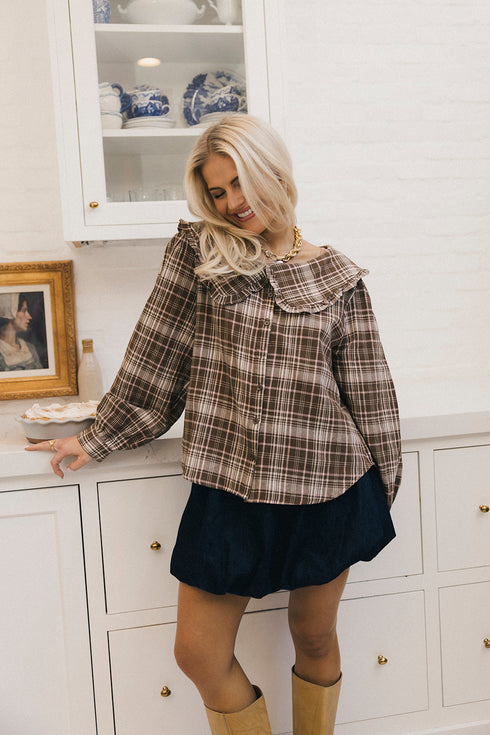 Cinny Gingham Top // Spice