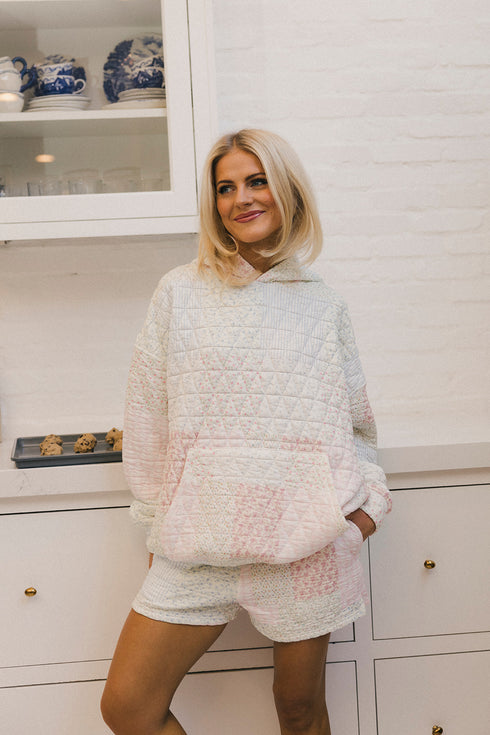 Club Quilted Hoodie // Pastel Pink