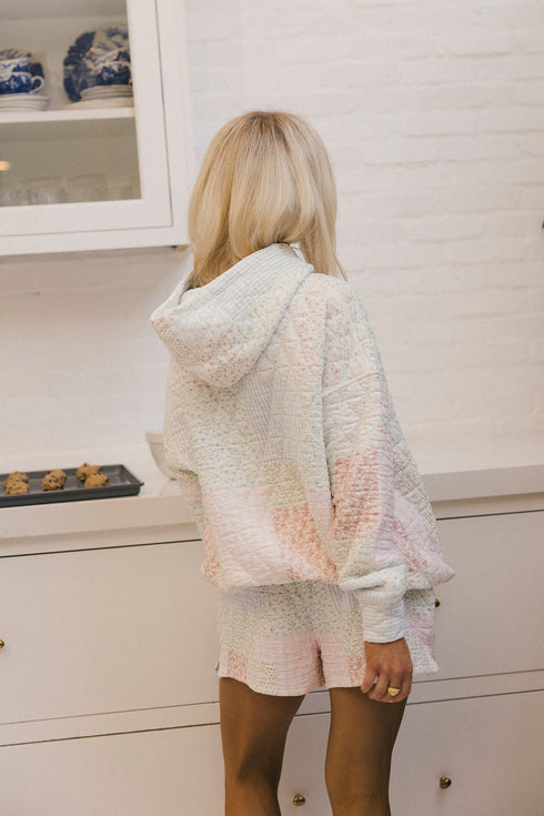 Club Quilted Hoodie // Pastel Pink