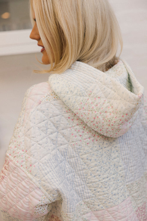 Club Quilted Hoodie // Pastel Pink