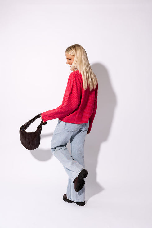 Coco Cutie Cardigan // Raspberry Stripe *PREORDER*