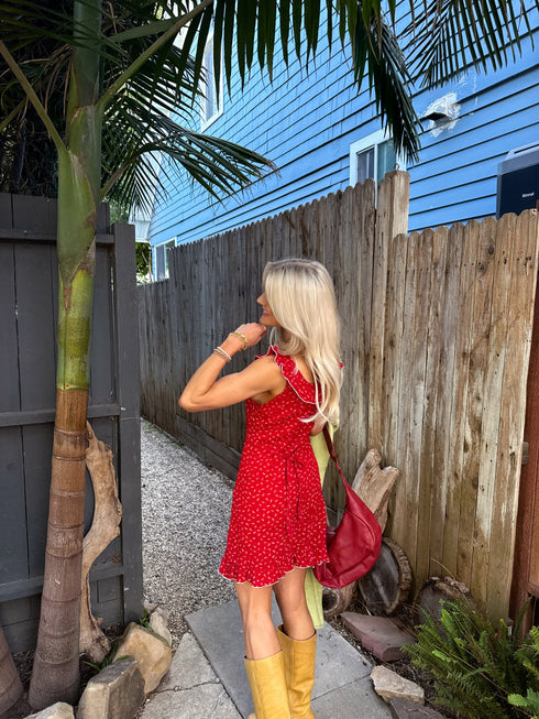 Cherry Picking Ruffle Dress