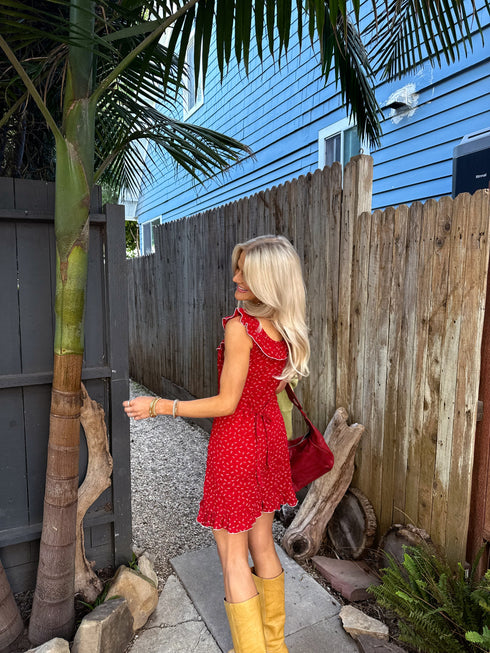 Cherry Picking Ruffle Dress