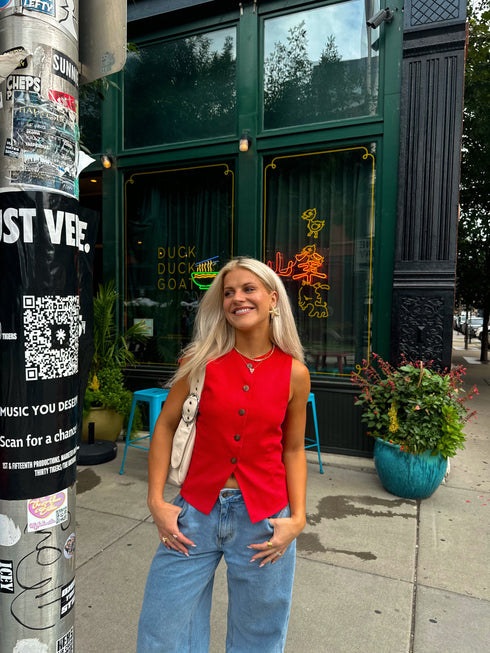 Sofia Summer Top // Red