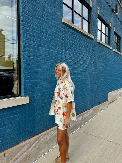 Bon Appetit Button Up Top