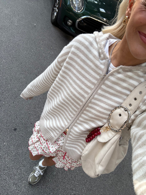 Club Cutie Zip-Up // Cream Stripe *RESTOCKED*