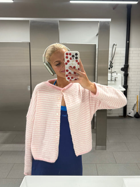Coco Cutie Cardigan // Pink Stripe *PREORDER*