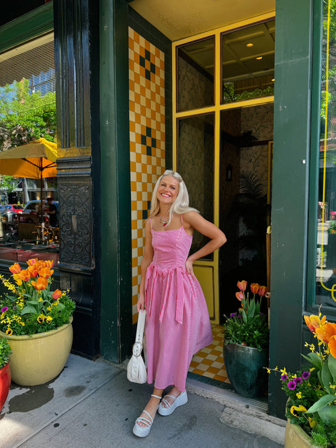 Hamptons House Midi Dress// Pink *RESTOCKED*