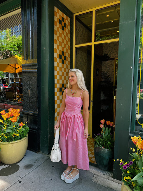 Hamptons House Midi Dress// Pink *RESTOCKED*