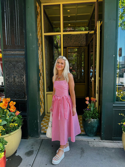 Hamptons House Midi Dress// Pink *RESTOCKED*