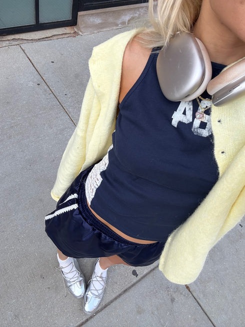 Track Star Satin Shorts // Navy