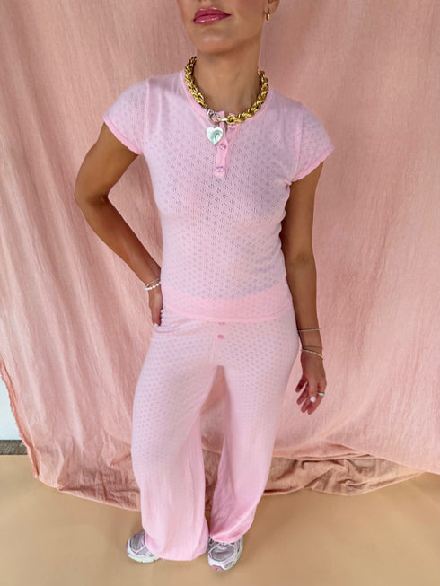 Sunrise Pointelle Pant // Baby Pink