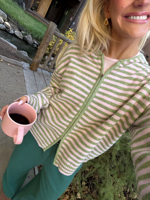 Club Cutie Zip-Up // Strawberry Matcha *PREORDER 10/23*