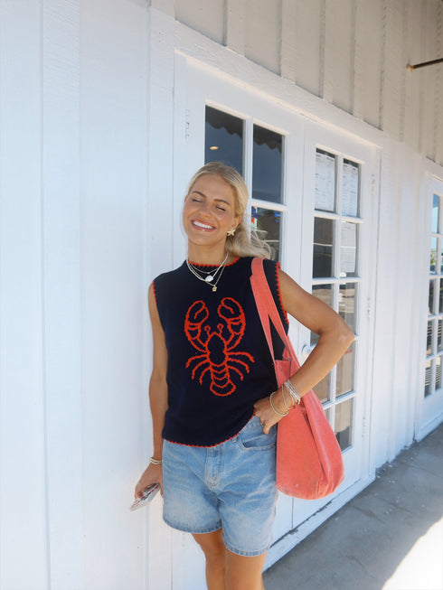 Maine Chick Knit Top // Navy
