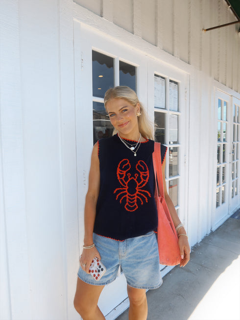 Maine Chick Knit Top // Navy