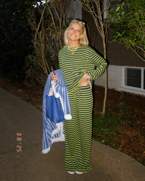 Beach Bum Striped Set // Citrus Green