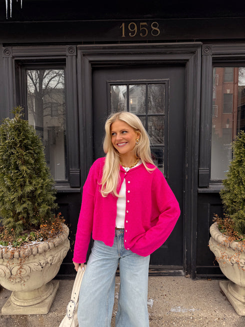 Coco Cutie Cardigan // Fuschia