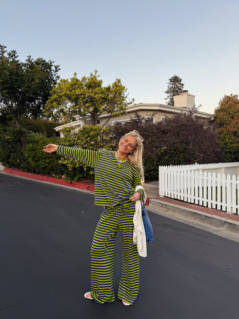 Beach Bum Striped Set // Citrus Green