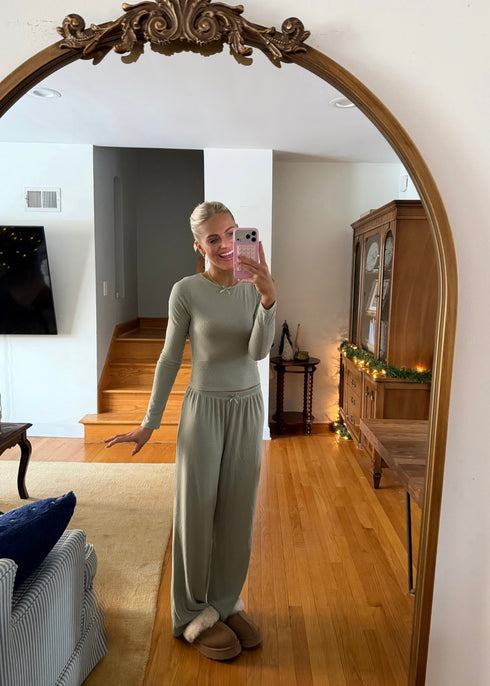 Dreamgirl Pointelle Pant // Sage *COCO EXCLUSIVE*