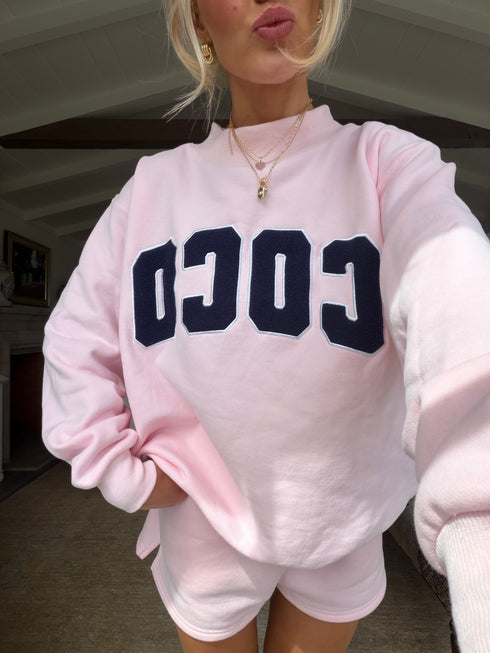 Coco Girl Mockneck // Navy Pink