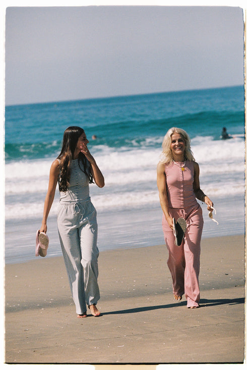 Breezy Stripes Pant // Strawberry