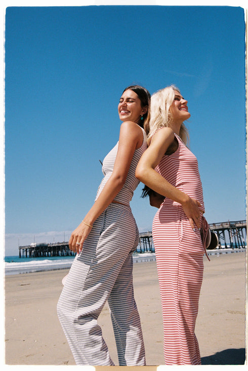 Breezy Stripes Tank // Strawberry