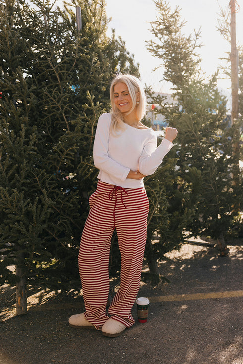 Season Stripes Pant // Cranberry