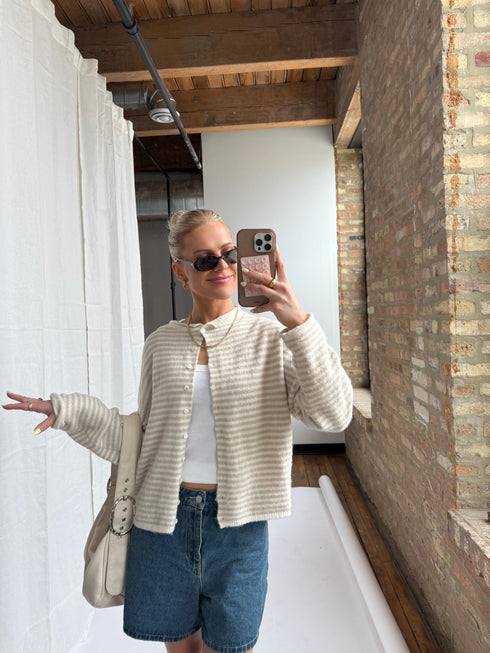 Coco Cutie Cardigan // Cream Stripe *PREORDER*
