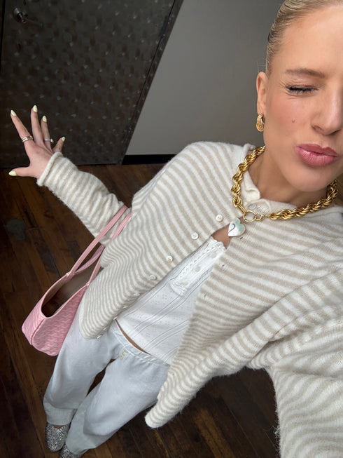Coco Cutie Cardigan // Cream Stripe *PREORDER*