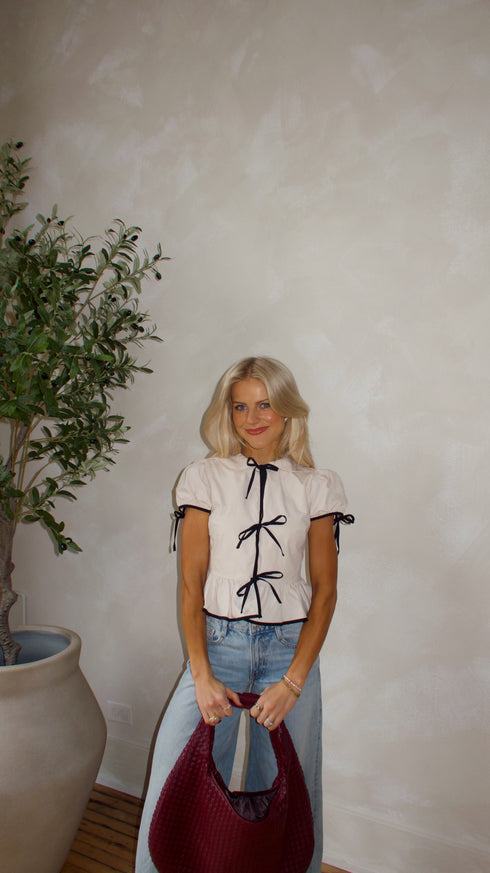 Tea Time Bow Top // Cream