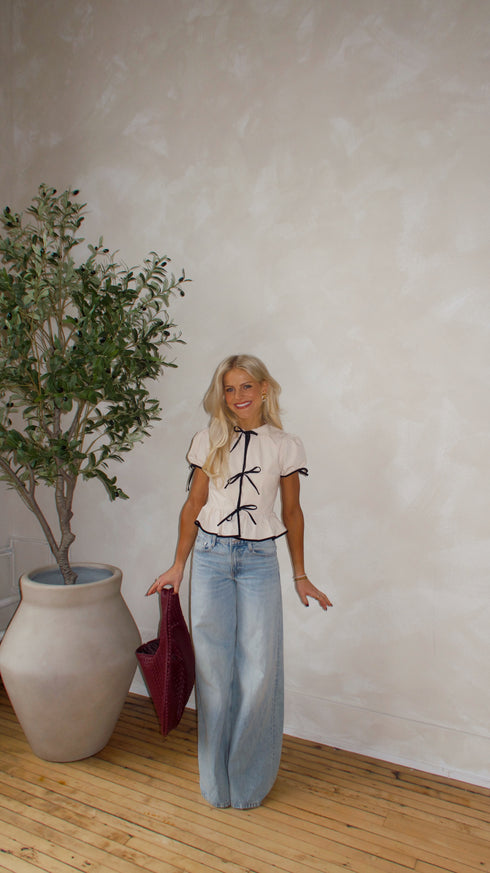 Tea Time Bow Top // Cream