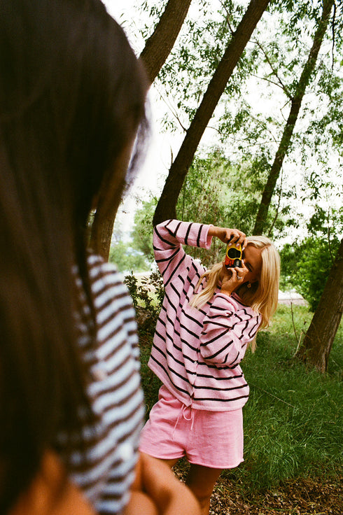 Coco Cutie Cardigan // Strawberry Stripe