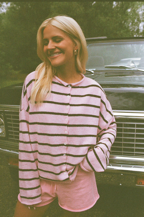 Coco Cutie Cardigan // Strawberry Stripe