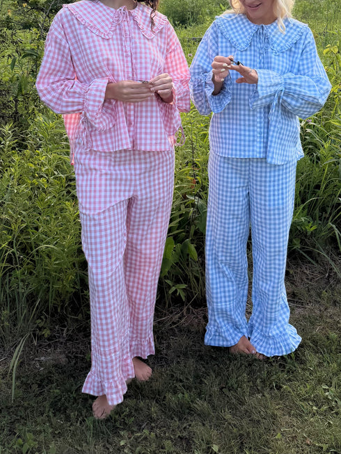 Bea Gingham Pant // Peony