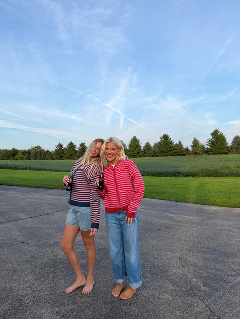 Club Cutie Zip-Up // Denim-Pink