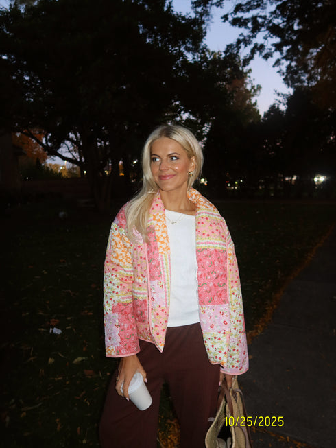 Dreamscape Quilted Jacket // Pink
