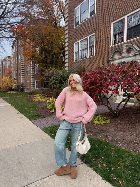 Snow Drop Sweater // baby pink