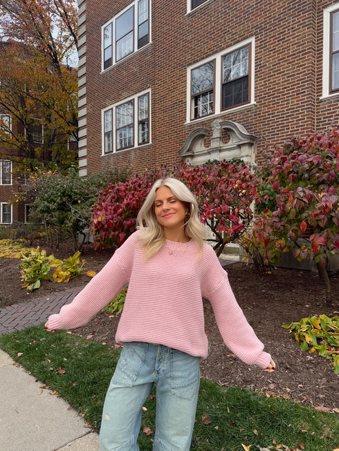 Snow Drop Sweater // baby pink