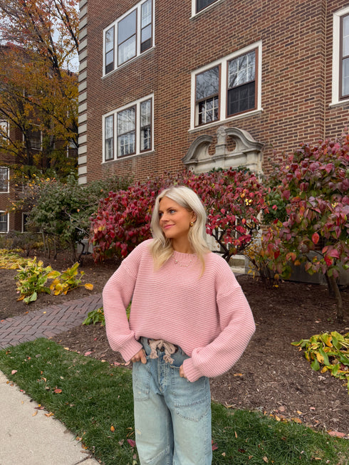 Snow Drop Sweater // baby pink