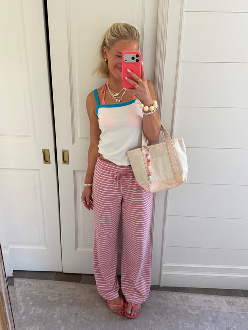 Sandy Stripes Pant // Pink