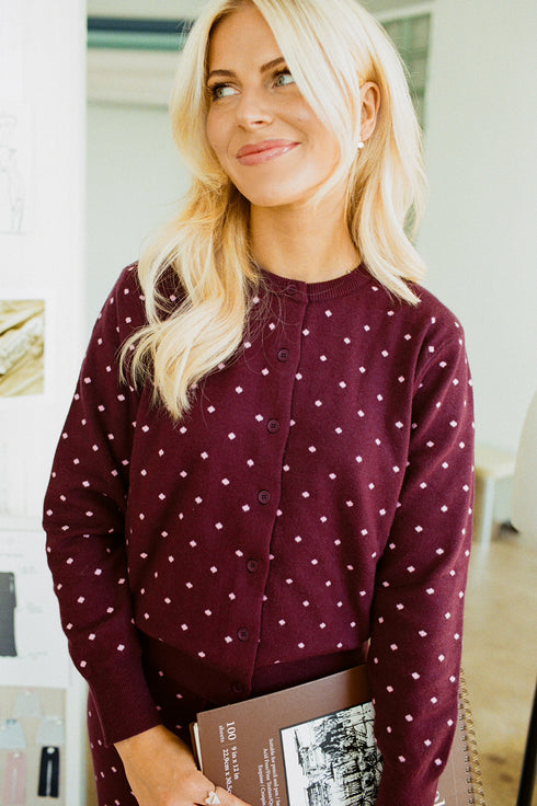 Kit Dottie Cardigan // Merlot