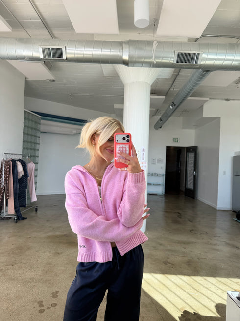 Coco Signature Zip-Up // Swirl Pink