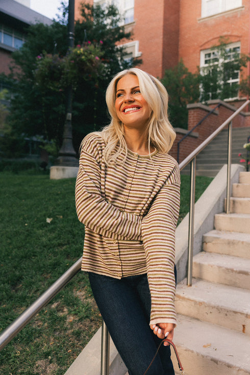 September Cardigan // Honey Stripe *PREORDER 9/18*